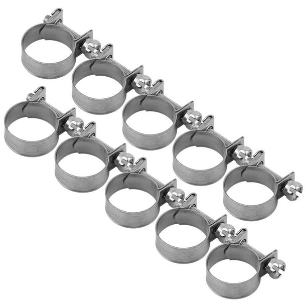 10pcs hose clamps fuel hose line water pipe clamp hoops air tube fastener spring clips m4.5-32mm galvanized Grootte : 10mm 